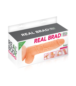 Фалоімітатор із рухомою крайньою плоттю Real Body — Real Brad, діаметр 4 см, TPE - - фото №5