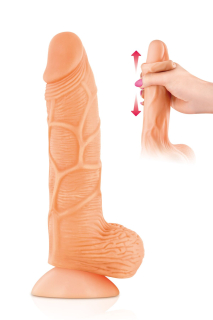 Фалоімітатор із рухомою крайньою плоттю Real Body — Real Brad, діаметр 4 см, TPE - фото