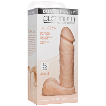 Фалоімітатор Doc Johnson Platinum TRUSKYN - The Tru Ride 8 Inch, діаметр 4,8 см, двошаровий силікон - фото №3