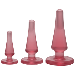 Набір анальних пробок Doc Johnson Crystal Jellies - Pink, макс. діаметр 2см - 3 см - 4 см - фото