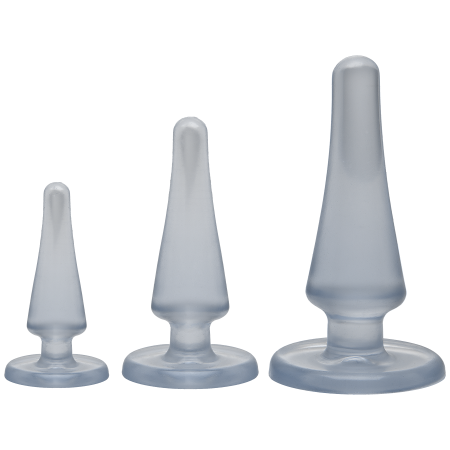 Набір анальних пробок Doc Johnson Crystal Jellies Anal - Clear, макс. діаметр 2см - 3 см - 4 см - фото
