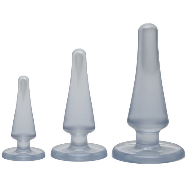 Набір анальних пробок Doc Johnson Crystal Jellies Anal - Clear, макс. діаметр 2см - 3 см - 4 см - фото
