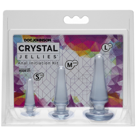 Набір анальних пробок Doc Johnson Crystal Jellies Anal - Clear, макс. діаметр 2см - 3 см - 4 см - фото №2