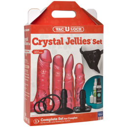 Набір для страпона Doc Johnson Vac-U-Lock Crystal Jellies Set, діаметр 3,8см, 2?4,5см, 5,1 см - - фото №5