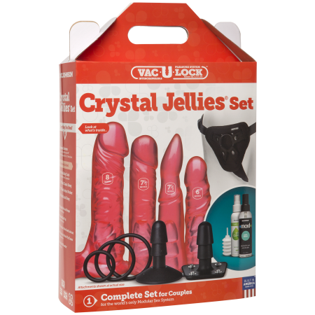 Набір для страпона Doc Johnson Vac-U-Lock Crystal Jellies Set, діаметр 3,8см, 2?4,5см, 5,1 см - фото №5