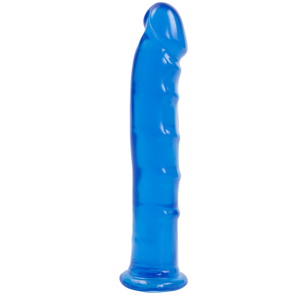 Фалоімітатор Doc Johnson Jelly Jewels Dong & Suction Cup Blue, діаметр 3,6 см, антибактеріальний ПВХ - фото