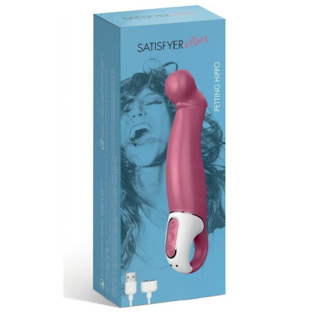Потужний вібратор Satisfyer Vibes Petting Hippo з гнучким стовбуром, літій силікон, 12 режимів - фото №5