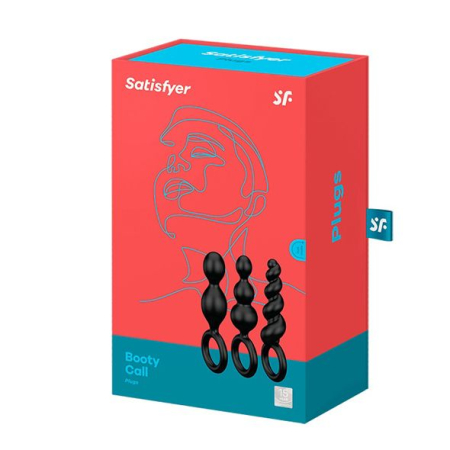 Набір анальних іграшок Satisfyer Plug black (set of 3) - Booty Call, макс. діаметр 3 см - фото №3