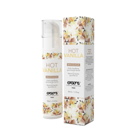Масажна олія EXSENS Hot Vanilla 50мл розігріває, без цукру, без парабенів, їстівна - фото