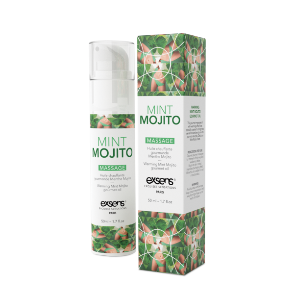 Масажна олія EXSENS Mojito 50мл розігрівальна, без цукру, без парабенів, їстівна - фото
