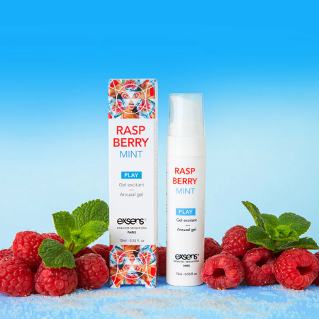 Стимулювальний гель EXSENS Kissable Raspberry Mint 15мл можна для поцілунків, охолоджувальний - фото №4