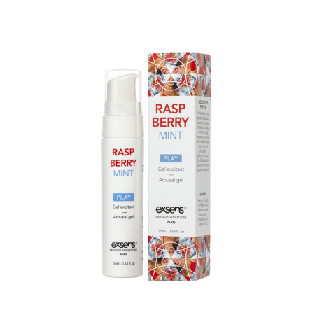 Стимулювальний гель EXSENS Kissable Raspberry Mint 15мл можна для поцілунків, охолоджувальний - фото
