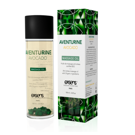 Масажна олія EXSENS Aventurine Avocado (антистрес з авантюрином) 100мл, натуральна - фото