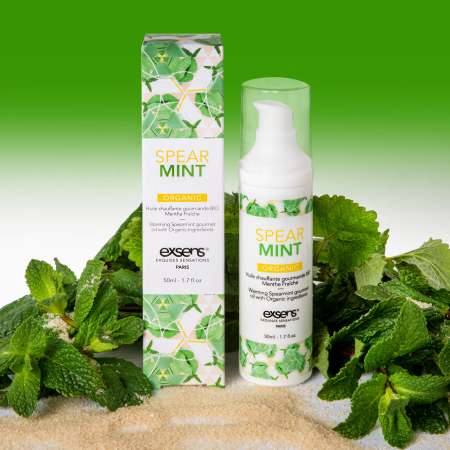 Масажна олія EXSENS Organic Spear Mint 50мл розігрівальна, без цукру, без парабенів, їстівна - фото №5