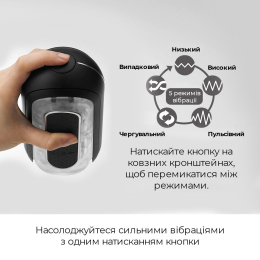 Вібромастурбатор Tenga Flip Zero Electronic Vibration Black, змінна інтенсивність, розкладний - - фото №4