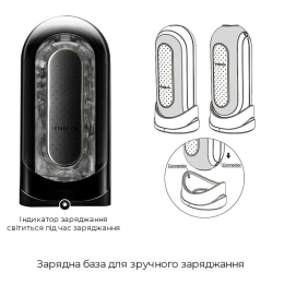 Вібромастурбатор Tenga Flip Zero Electronic Vibration Black, змінна інтенсивність, розкладний - - фото №7