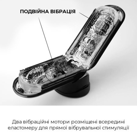 Вібромастурбатор Tenga Flip Zero Electronic Vibration Black, змінна інтенсивність, розкладний - фото №3