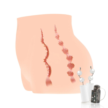 Мастурбатор-полуторс Kokos Cherry 2WayPlus з функцією масажу та вібрацією з вібрацією і масажем, два входи: вагіна і попка - фото №6