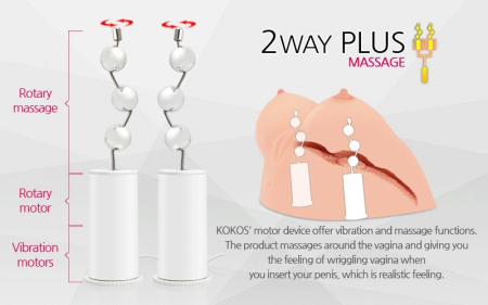 Мастурбатор Kokos Juilana Breast 2WayPlus з функцією масажу та вібрацією - фото №6