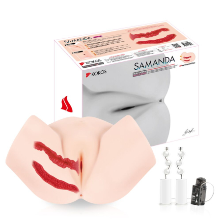 Мастурбатор-півторс Kokos Samanda 2WayPlus з функцією масажу та вібрацією, два входи: вагіна та попка - фото №7