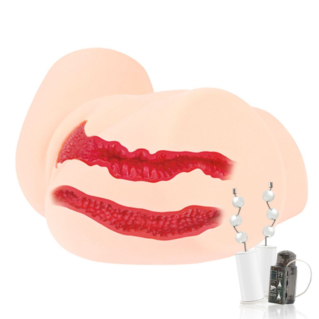 Мастурбатор-півторс Kokos Samanda 2WayPlus з функцією масажу та вібрацією, два входи: вагіна та попка - фото №5