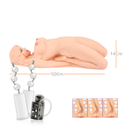 Мастурбатор лялька Kokos Veronia 2WayPlus з функцією масажу та вібрацією з вібрацією і масажем, два входи: вагіна і попка - - фото №6