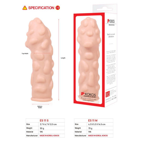 Насадка на член Kokos Extreme Sleeve ES.11 розмір M, потовщувальна, стимулюючий рельєф - фото №5