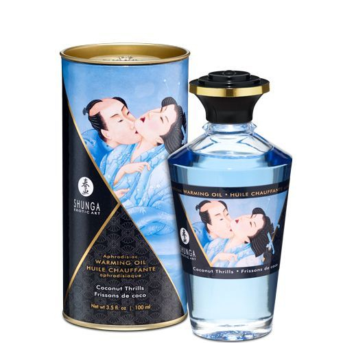 Розігрівальна олія Shunga Aphrodisiac Warming Oil – Coconut Thrills (100 мл) без цукру, смачна - фото