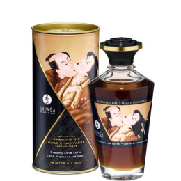 Розігрівальна олія Shunga Aphrodisiac Warming Oil – Creamy Love Latte (100 мл) без цукру, смачна - фото