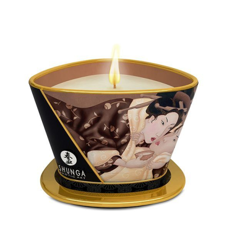 Масажна свічка Shunga Massage Candle – Intoxicating Chocolate (170 мл) з афродизіаками - фото