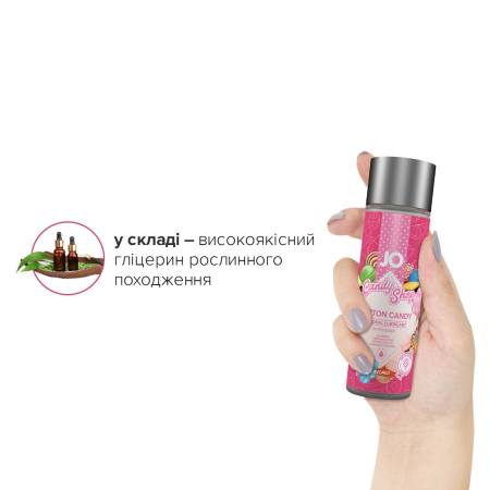 Лубрикант на водній основі JO H2O — Candy Shop — Cotton Candy (60 мл) без цукру та парабенів - фото №4