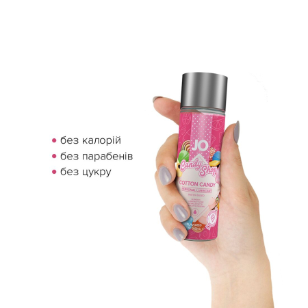 Лубрикант на водній основі JO H2O — Candy Shop — Cotton Candy (60 мл) без цукру та парабенів - фото №2