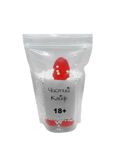 Крафтове мило-член із присоскою Чистий Кайф Red size L, натуральне - фото №4