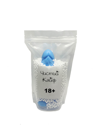 Крафтове мило-член із присоскою Чистий Кайф Blue size L, натуральне - фото №4