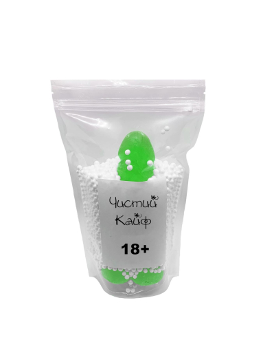 Крафтове мило-член із присоскою Чистий Кайф Green size L, натуральне - фото №4