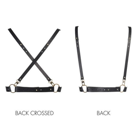 Портупея Bijoux Indiscrets MAZE - X Harness Black, екошкіра - фото №2