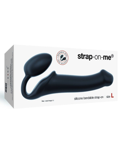 Безремінний страпон Strap-On-Me Black L, повністю регульований, діаметр 3,7 см - фото №3