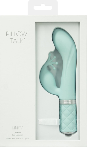 Розкішний вібратор-кролик Pillow Talk - Kinky Teal з кристалом Сваровські, потужний - фото №9