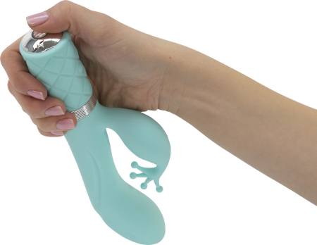 Розкішний вібратор-кролик Pillow Talk - Kinky Teal з кристалом Сваровські, потужний - фото №4