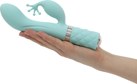 Розкішний вібратор-кролик Pillow Talk - Kinky Teal з кристалом Сваровські, потужний - фото №5