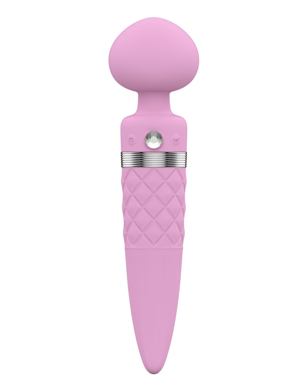 Вібромасажер 2в1 PILLOW TALK - Sultry Pink, класичний масажер і вібратор з ротацією, підігрів 