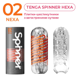 Мастурбатор Tenga Spinner 02 Hexa з пружною стимулювальною спіраллю всередині, стандартна спіраль - - фото №4