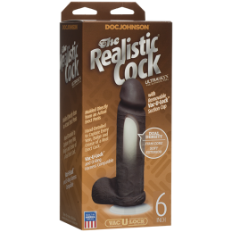 Фалоімітатор Doc Johnson The Realistic Cock 6 inch Black - ULTRASKYN, Vac-U-Lock, діаметр 4,3 см - - фото №3