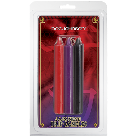 БДСМ свічки низькотемпературні Doc Johnson Japanese Drip Candles - 3 Pack Multi-Colored - фото