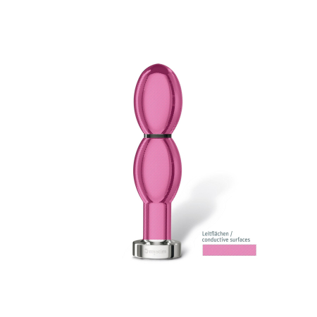 Металеве ділдо 2-в-1 Mystim O(h!)-thello для електростимулятора, діаметр 3,5 см, анальна пробка - фото №5