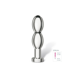 Металеве ділдо 2-в-1 Mystim O(h!)-thello для електростимулятора, діаметр 3,5 см, анальна пробка - - фото №3