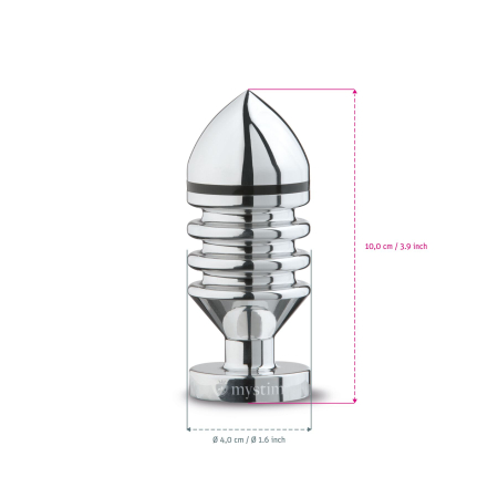 Металева анальна пробка Mystim Hector Helix S для електростимулятора, діаметр 4 см - фото №4