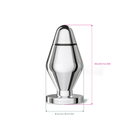 Металева анальна пробка Mystim John для електростимулятора, діаметр 5 см - фото №4