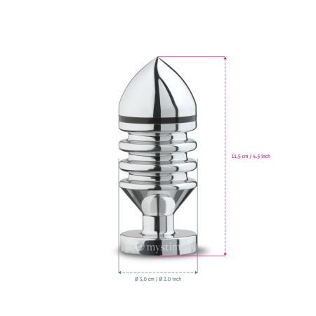 Металева анальна пробка Mystim Hector Helix L для електростимулятора, діаметр 5 см - фото №4