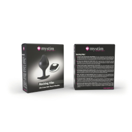 Силіконова анальна пробка Mystim Rocking Vibe з вібрацією і пультом для електростимулятора, 3,7 см - - фото №5